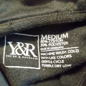 young and reckless black hoodie size medium